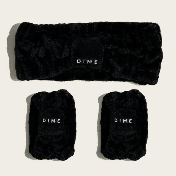 DIME Black Fuzzy Headband and Wristbands Set - Picture 4 of 5